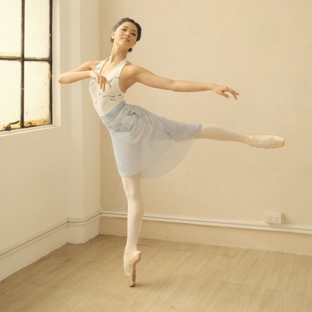 Dance by Lina Dusty Blue Hi-Low Ballet Skirt size Adult Small NWT never worn